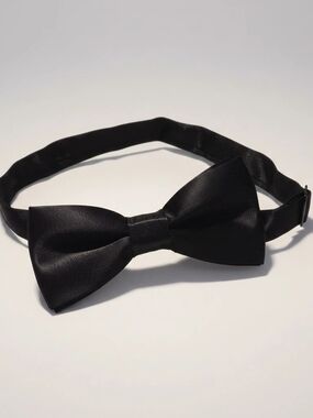 Classic Black Satin Bow Tie